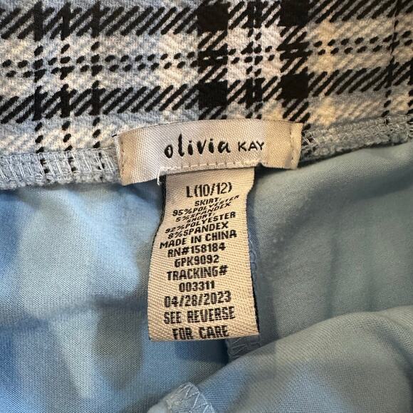 Olivia Kay Blue Plaid Skort sz L (10/12) - Picture 4 of 4